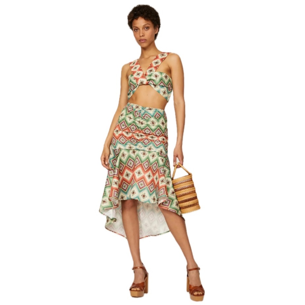 Autumn Adeigbo Soraya 2-Piece Set Geometric Print NWT/NWOT,  Skirt (6)/Top (10)